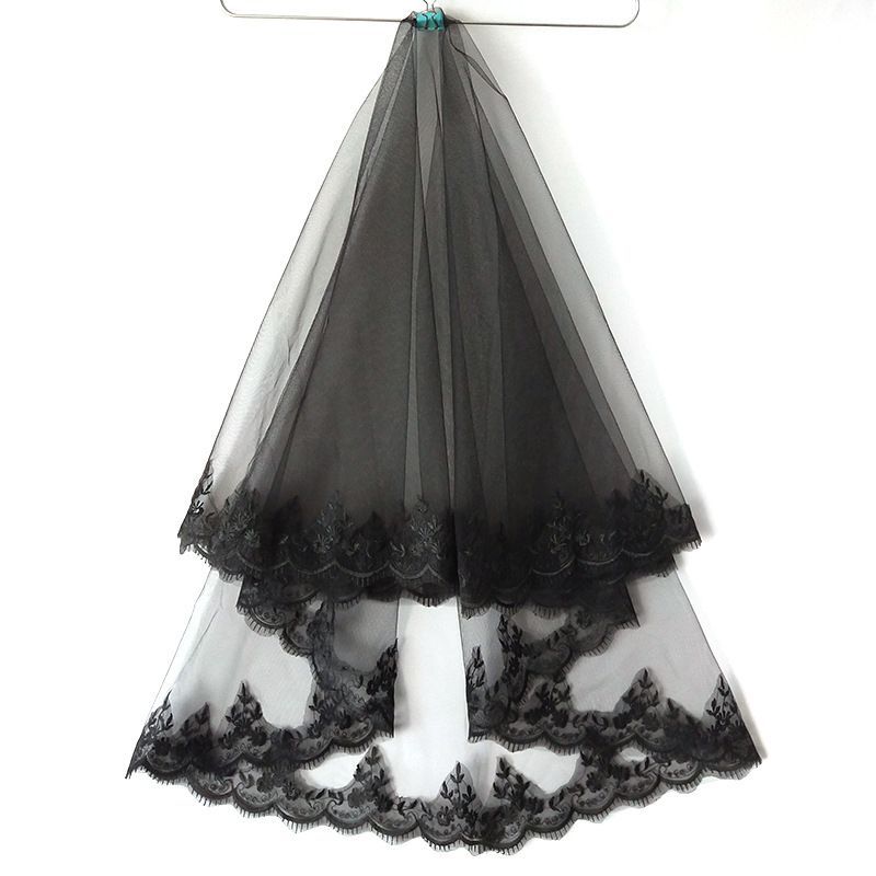 Black Wedding Veil WV321