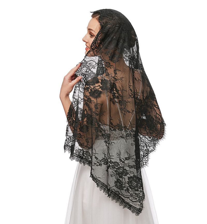 Black Wedding Veil WV317