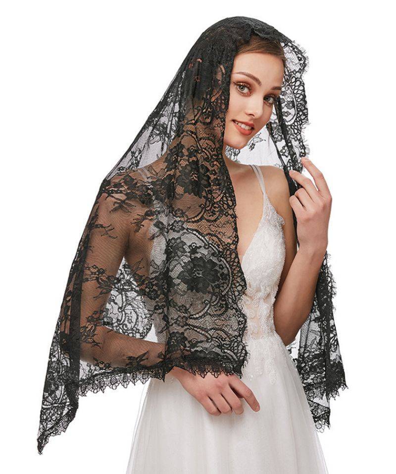 Black Wedding Veil WV317