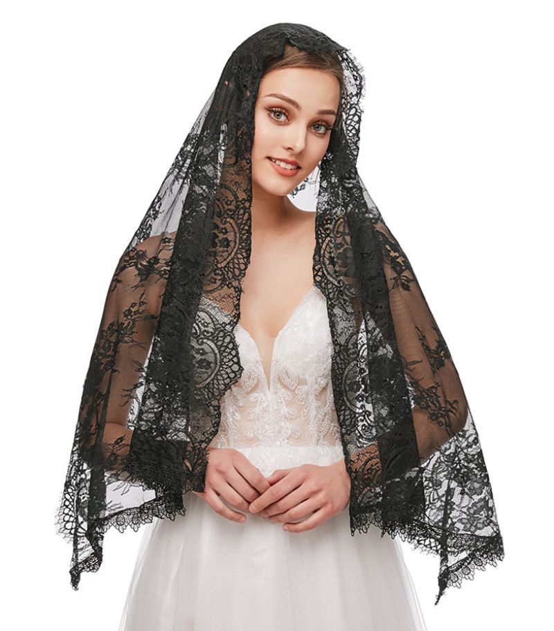 Black Wedding Veil WV317