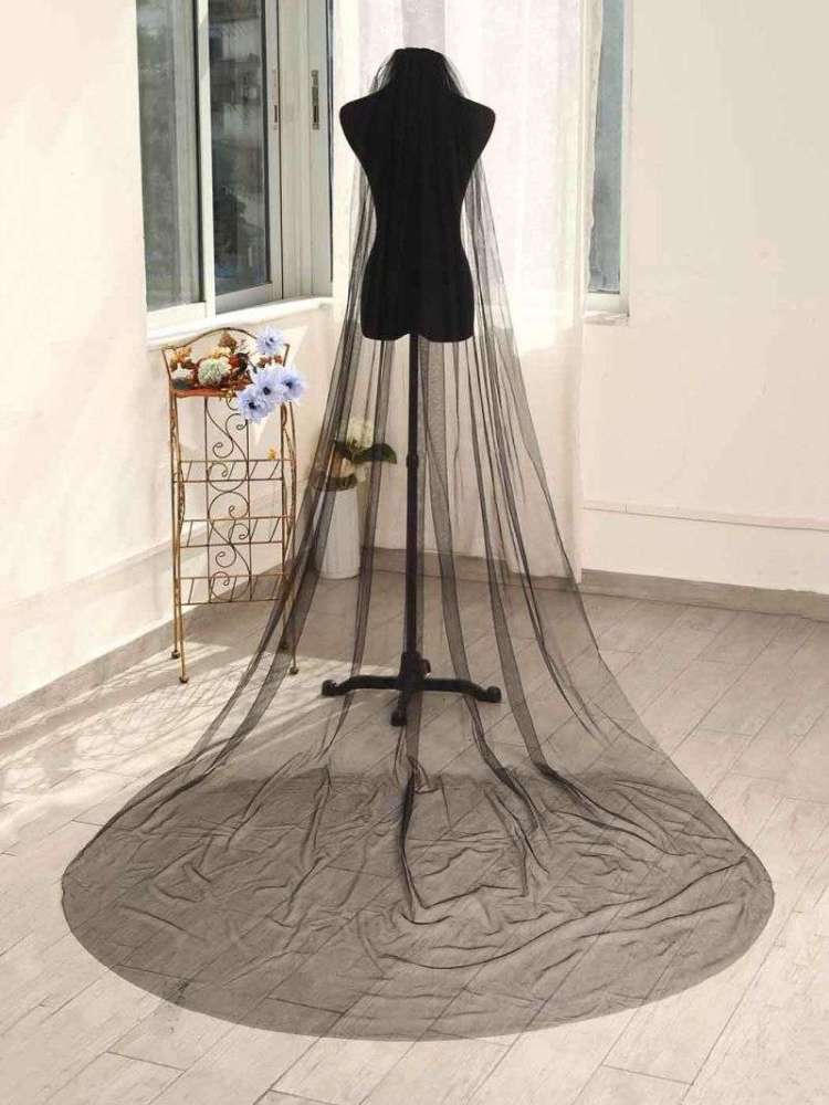 Black Wedding Veil WV329