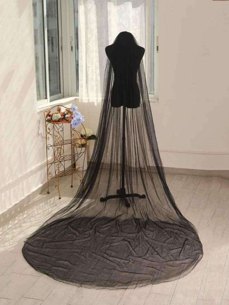 Black Wedding Veil WV329