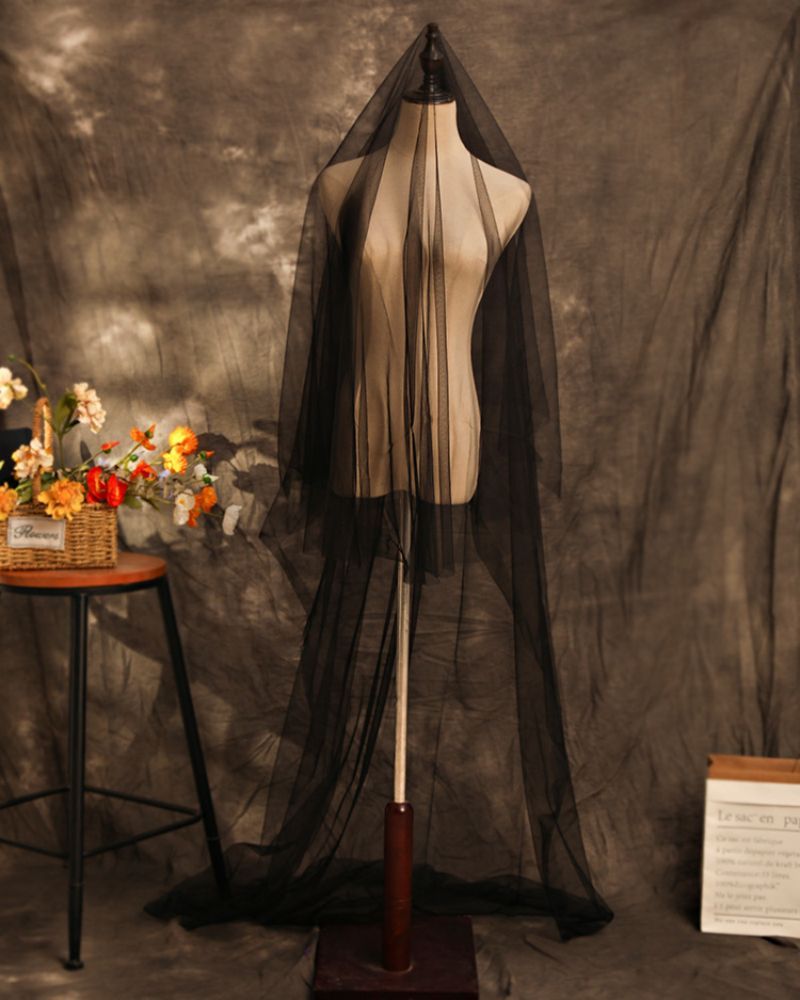 Black Wedding Veil WV324