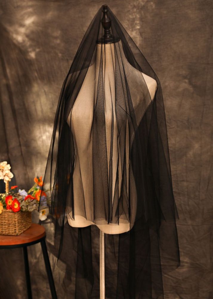 Black Wedding Veil WV324