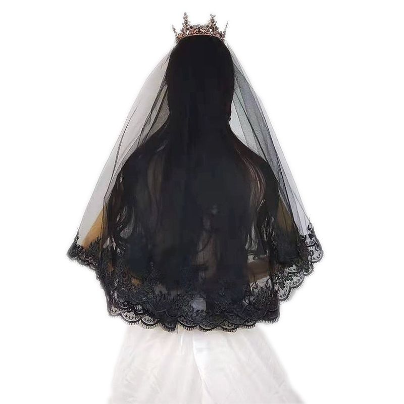 Black Wedding Veil WV321