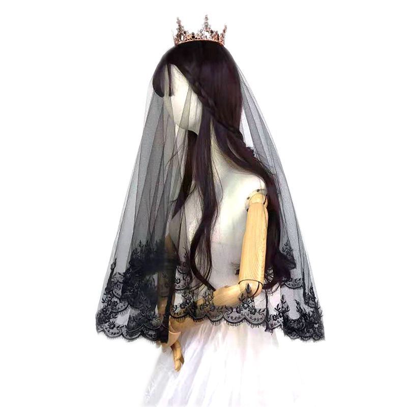 Black Wedding Veil WV321