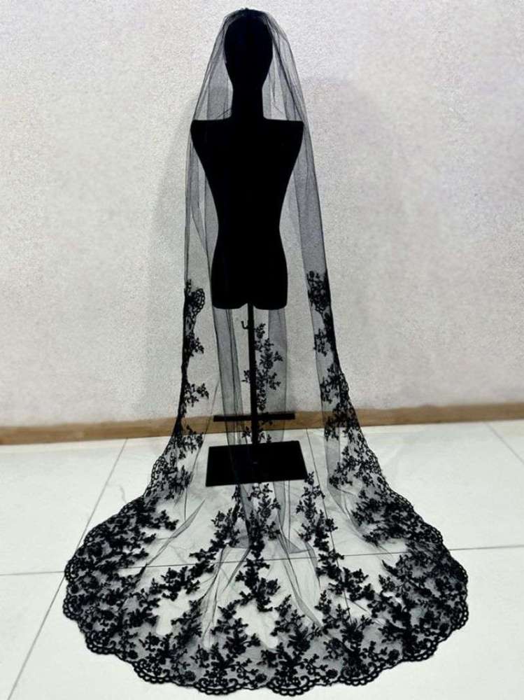 Black Wedding Veil WV322