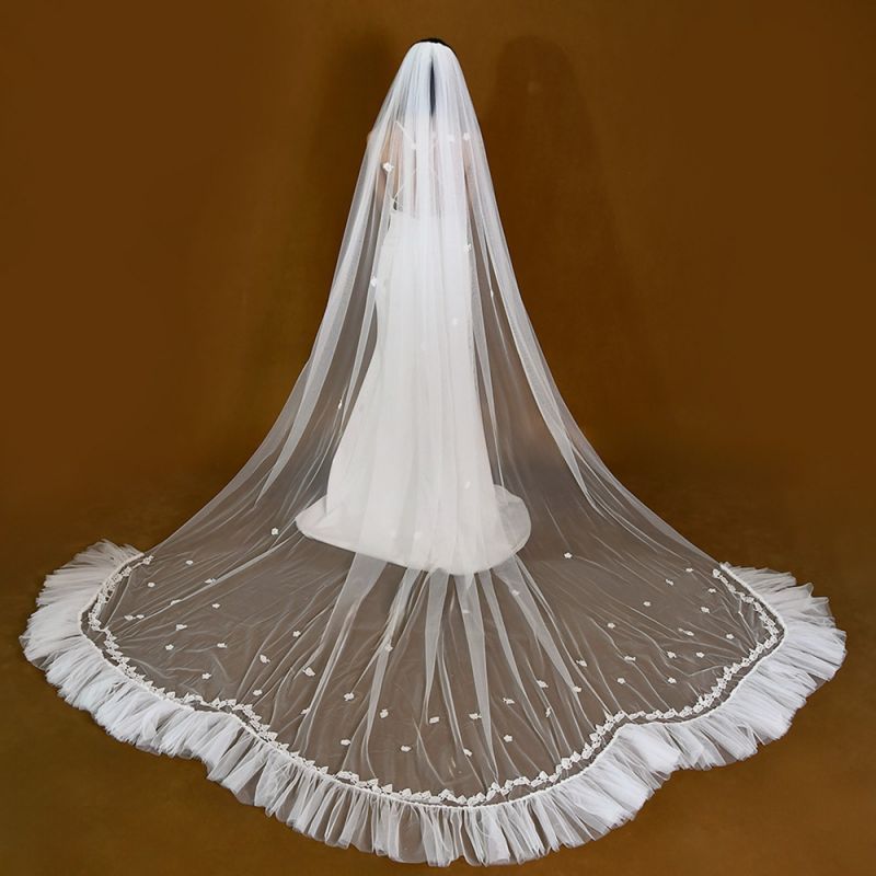 3D Floral Bridal Veil WV362