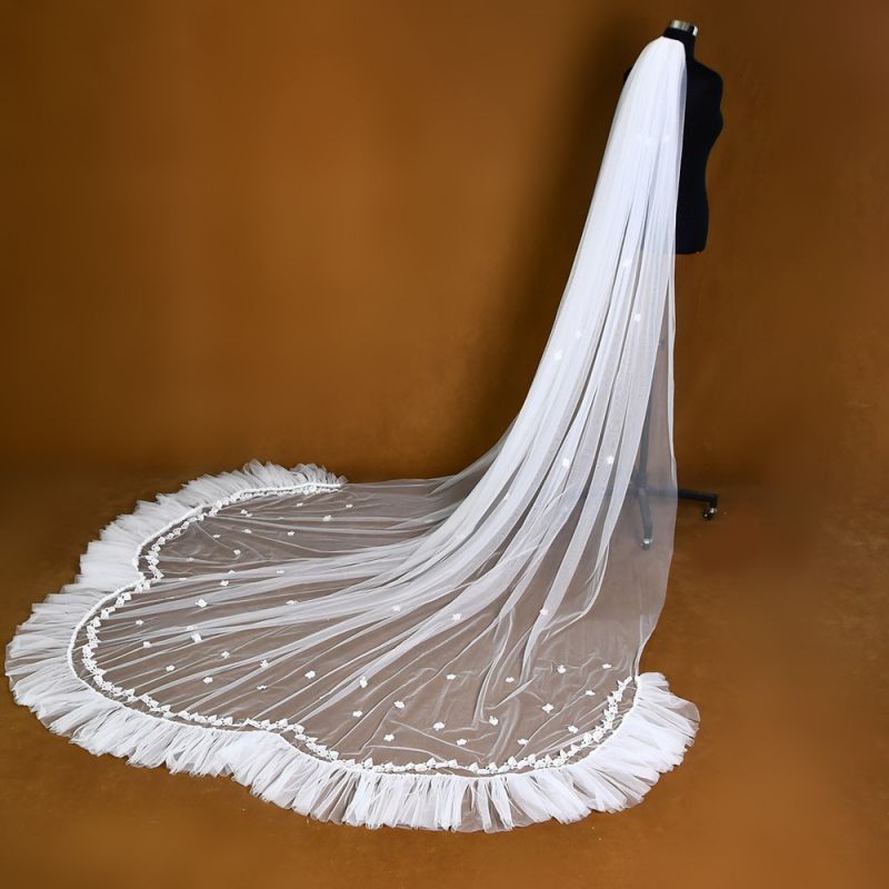 3D Floral Bridal Veil WV362
