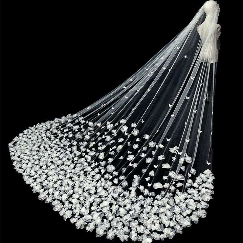 3D Floral Bridal Veil WV348