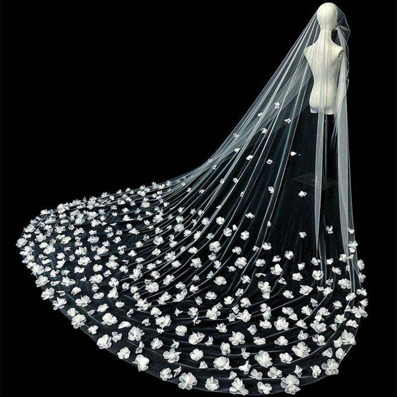 3D Floral Bridal Veil WV349