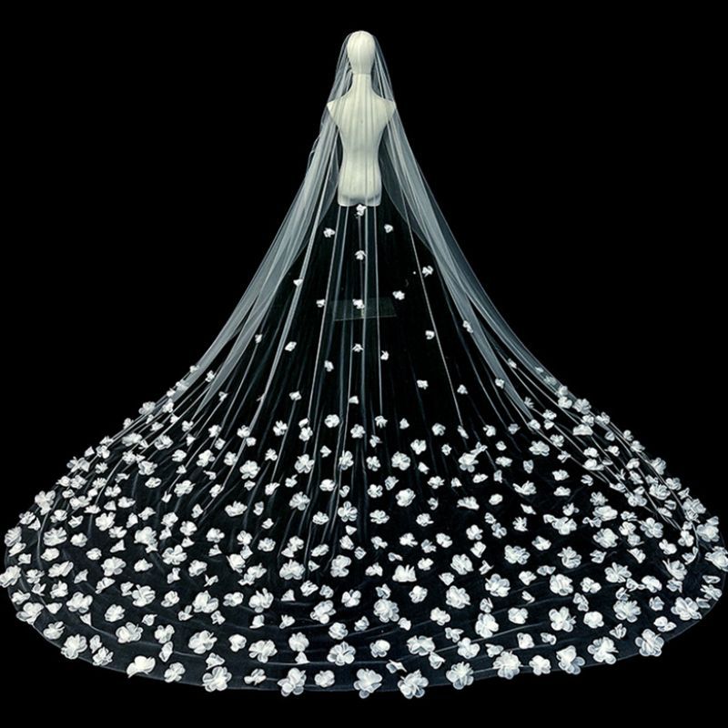 3D Floral Bridal Veil WV349