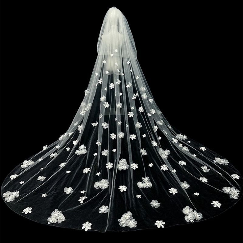 3D Floral Bridal Veil WV347