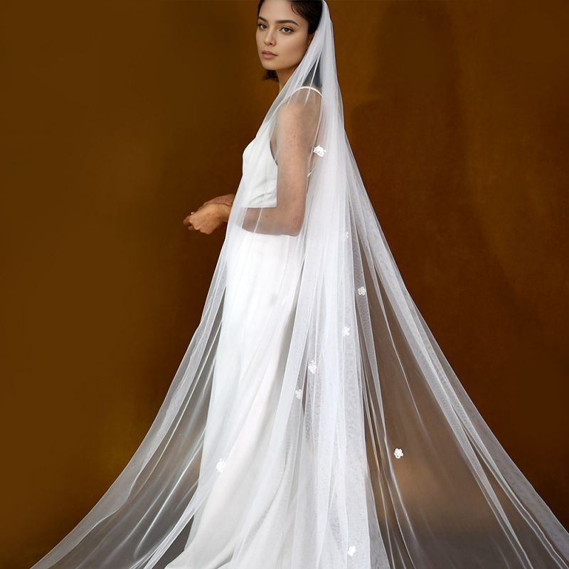 3D Floral Bridal Veil WV362