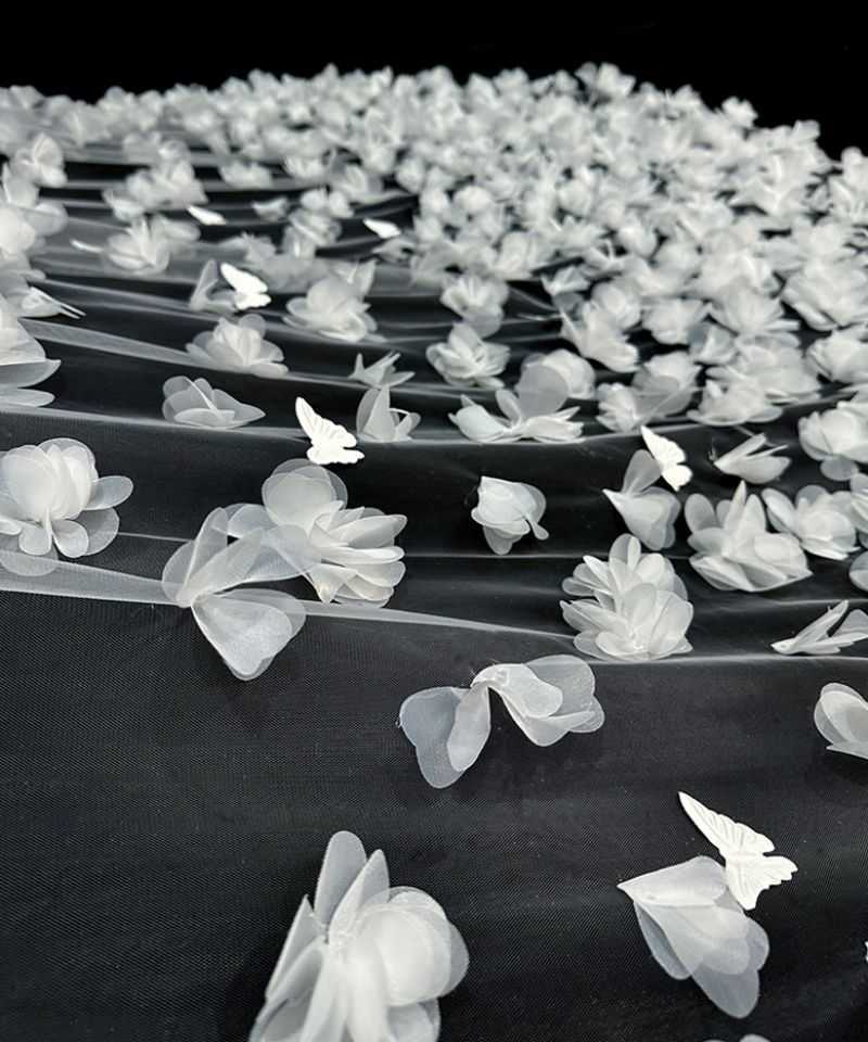 3D Floral Bridal Veil WV348