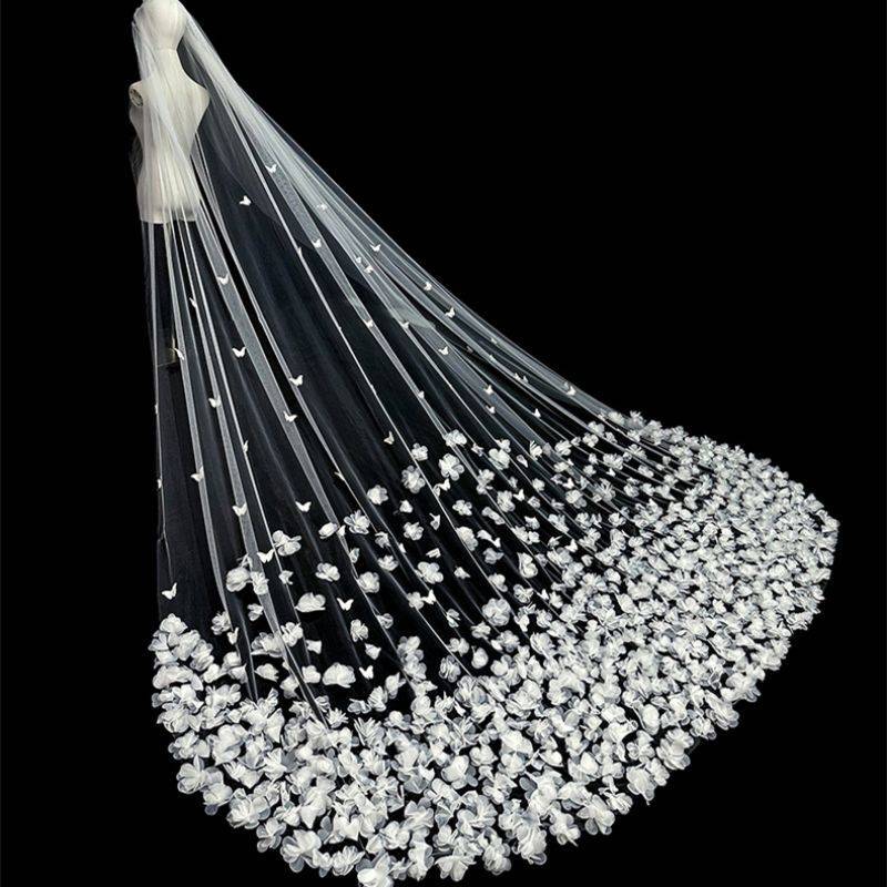 3D Floral Bridal Veil WV348