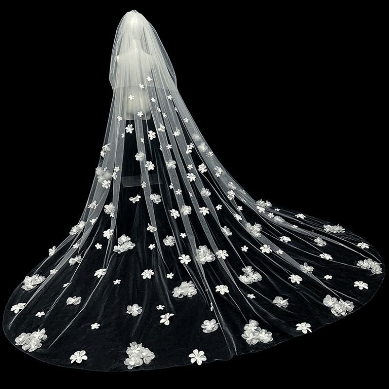 3D Floral Bridal Veil WV347