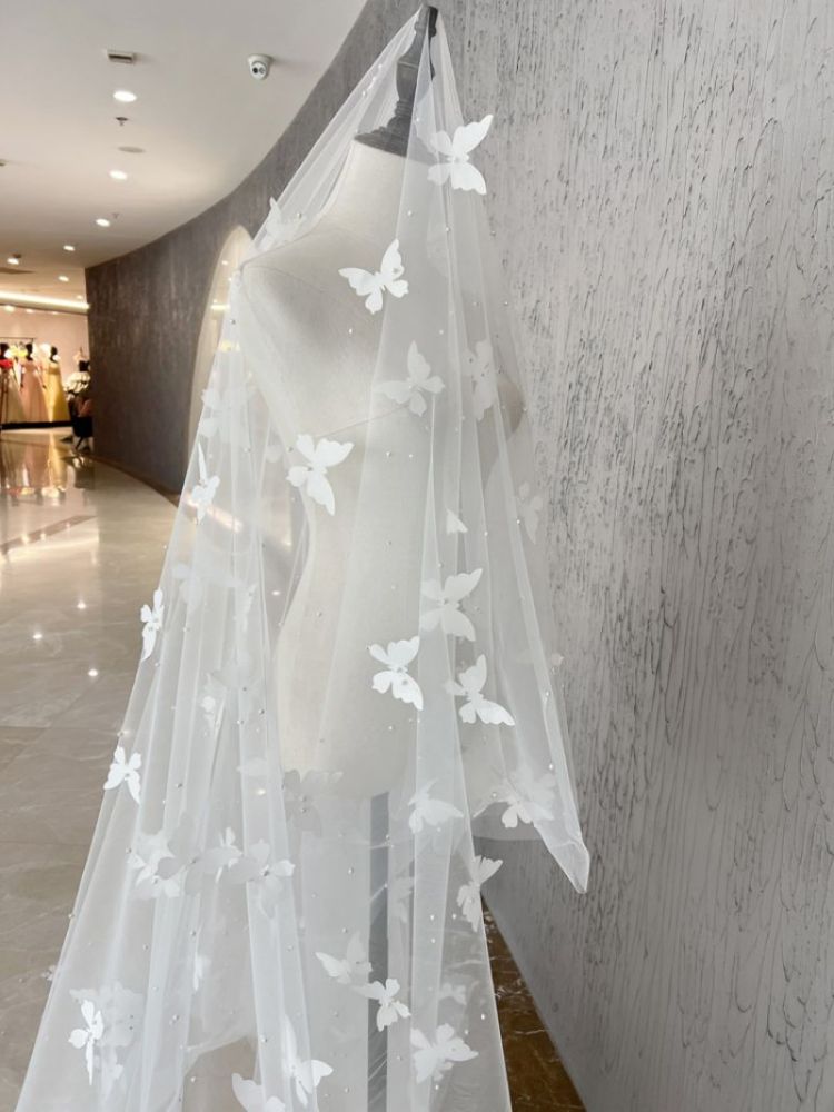 3D Floral Bridal Veil WV433