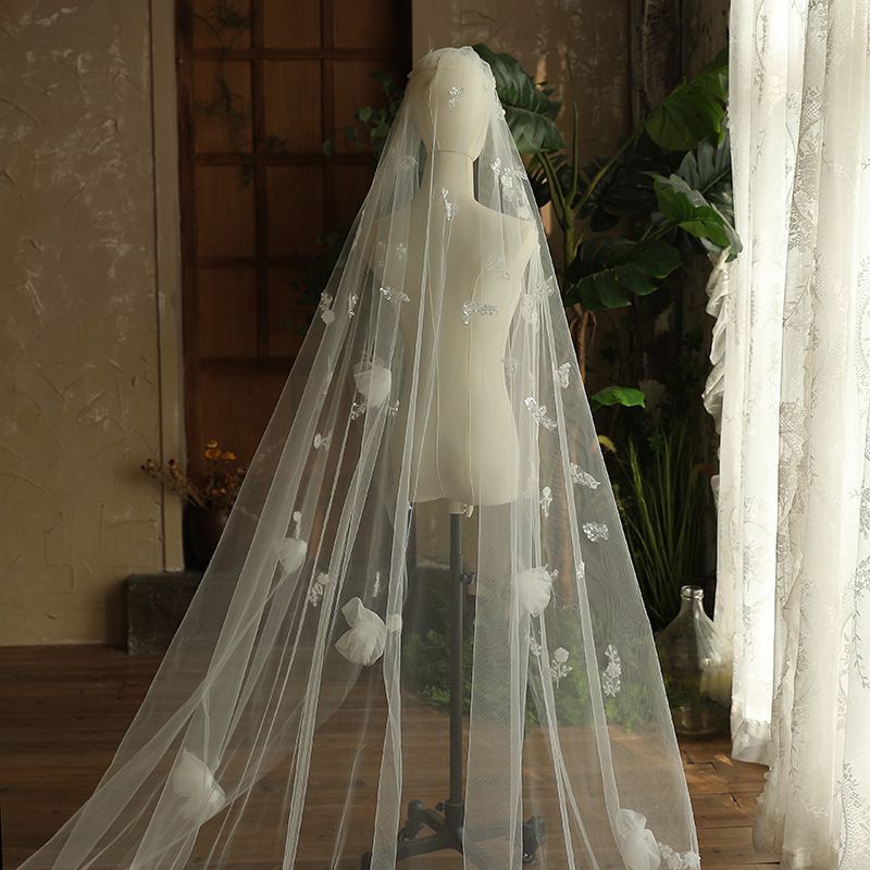 3D Floral Bridal Veil WV427
