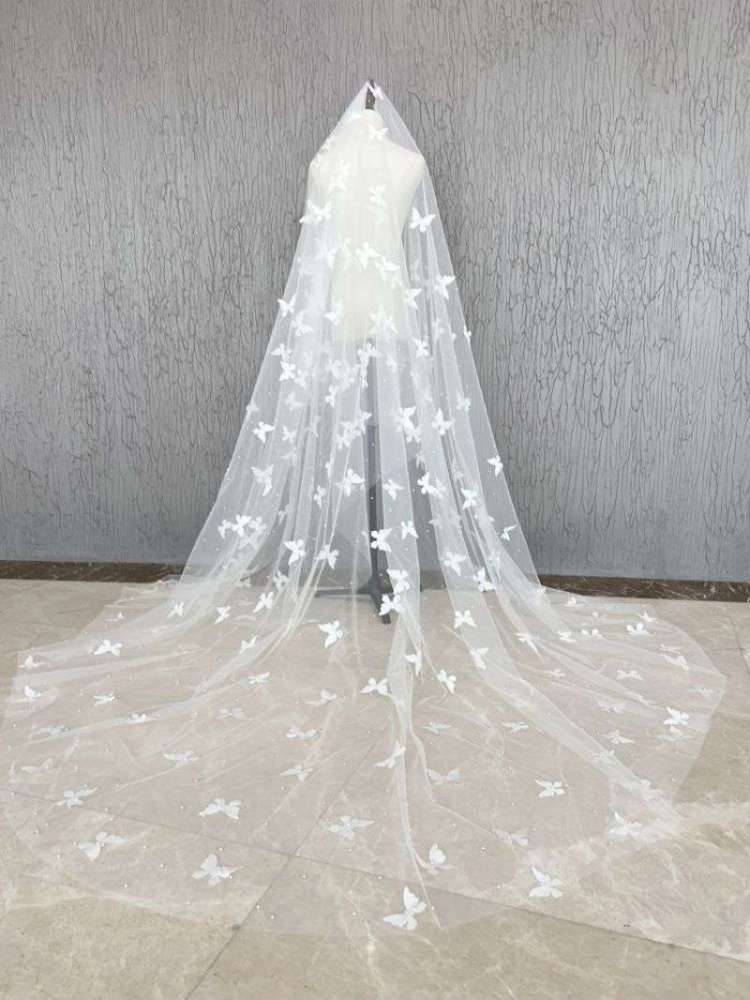 3D Floral Bridal Veil WV433
