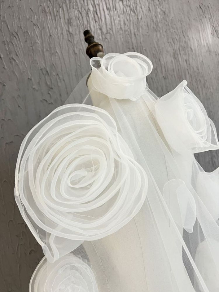 3D Floral Bridal Veil