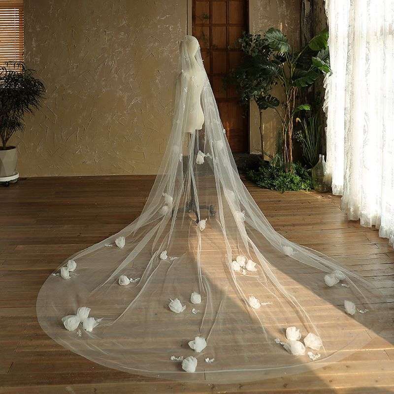 3D Floral Bridal Veil WV427