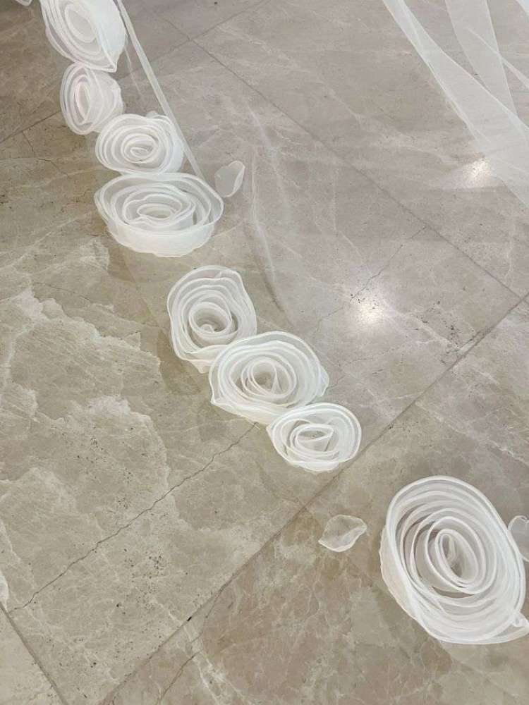 3D Floral Bridal Veil