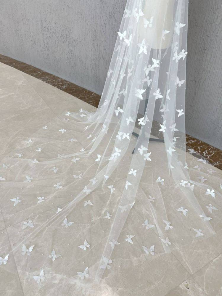 3D Floral Bridal Veil WV433
