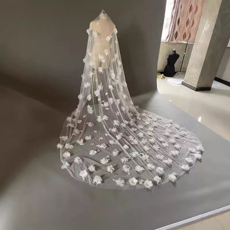 3D Floral Bridal Veil WV429