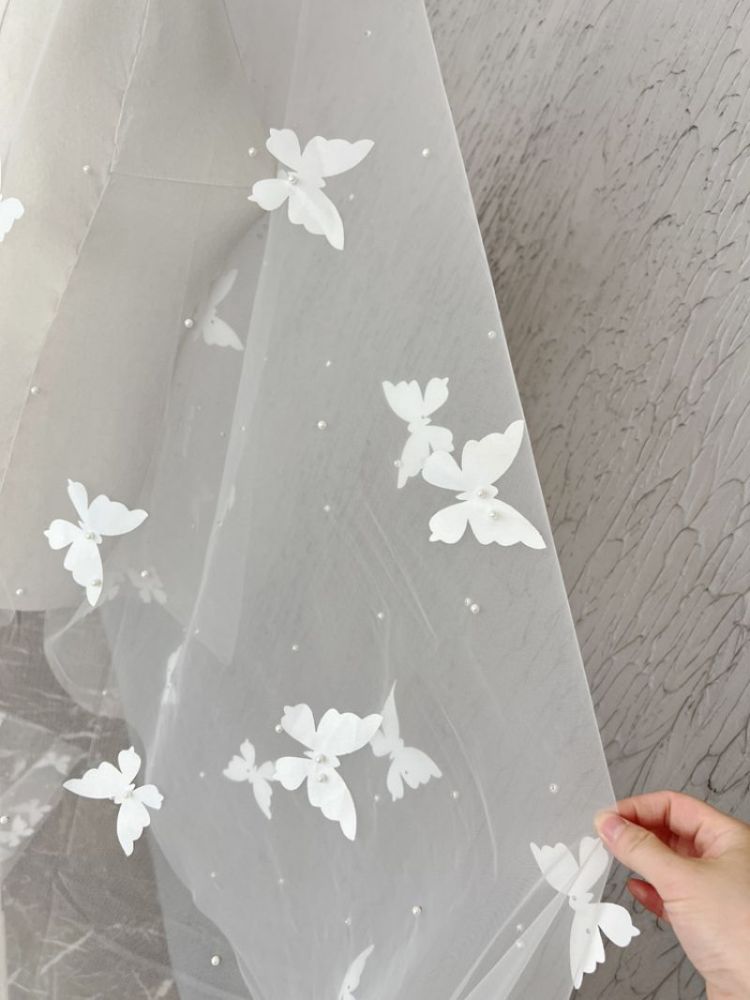 3D Floral Bridal Veil WV433