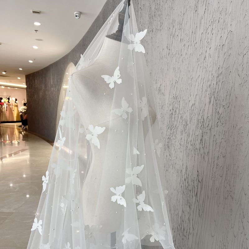 3D Floral Bridal Veil WV433