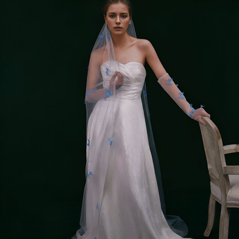 3D Floral Bridal Veil WV375