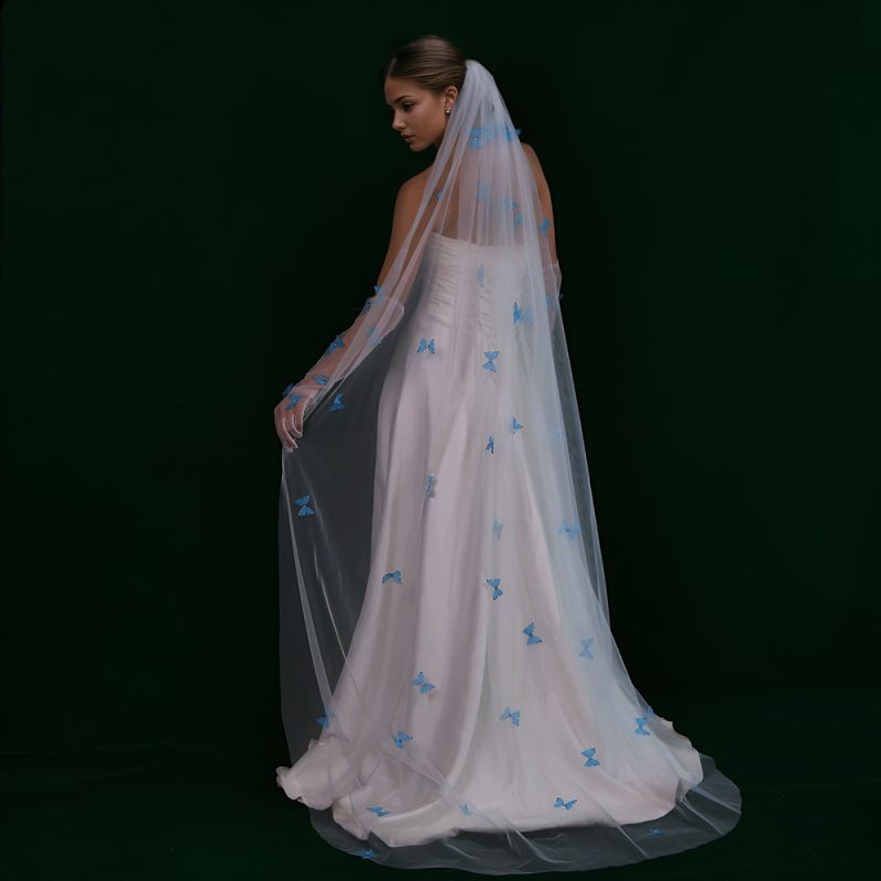 3D Floral Bridal Veil WV375