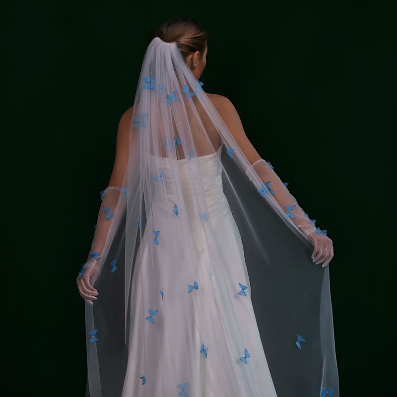 3D Floral Bridal Veil WV375