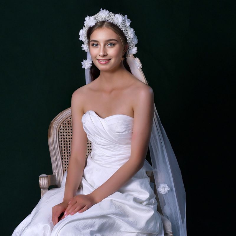 3D Floral Bridal Veil WV368