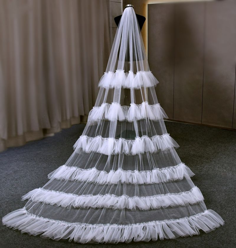 3D Floral Bridal Veil WV383