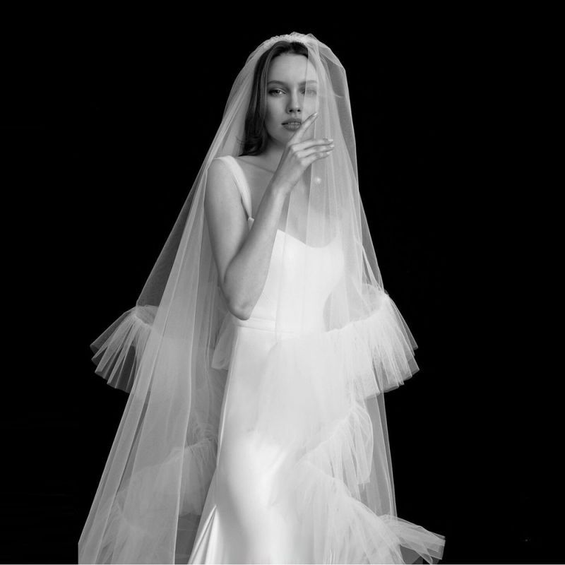 3D Floral Bridal Veil WV382