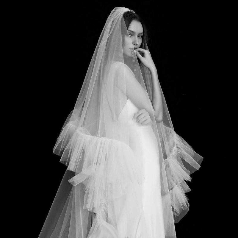 3D Floral Bridal Veil WV382