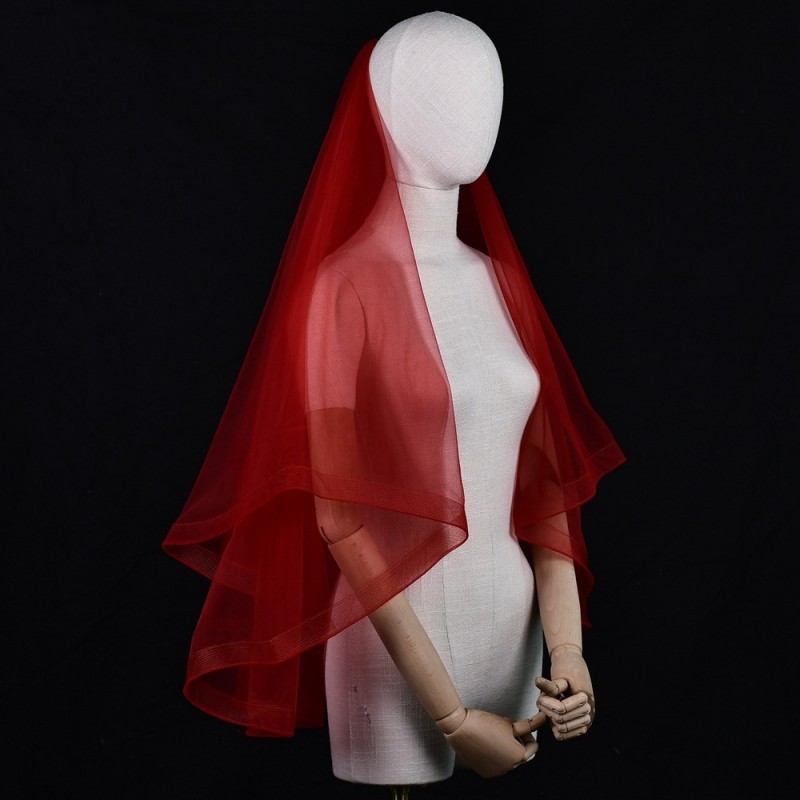 Horsehair trim Bridal Veil WV485