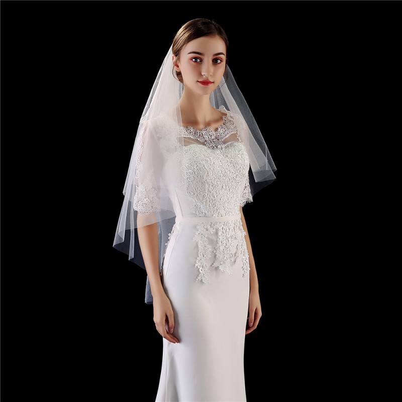 Simple Fingertip Bridal Veil WV539