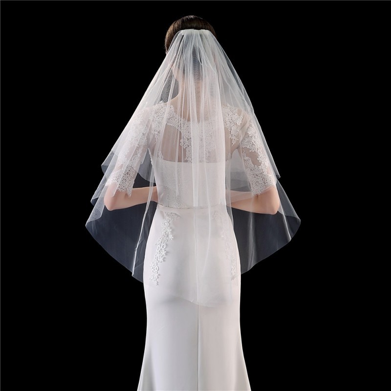 Simple Fingertip Bridal Veil WV539
