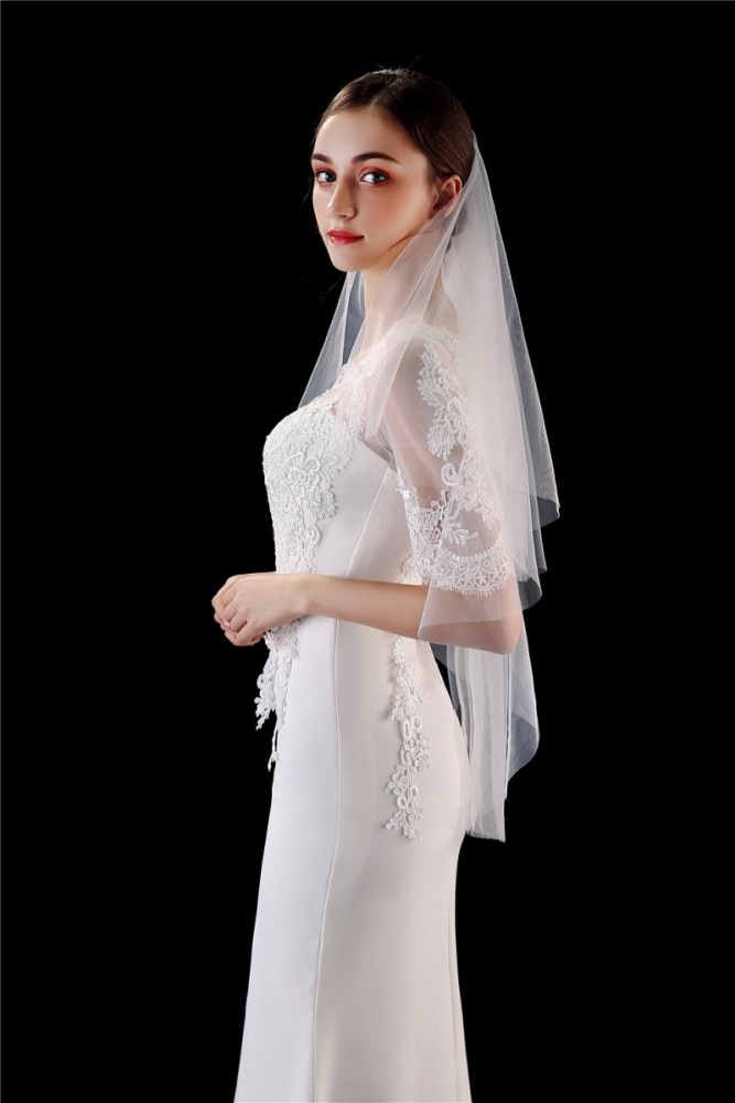 Simple Fingertip Bridal Veil WV539