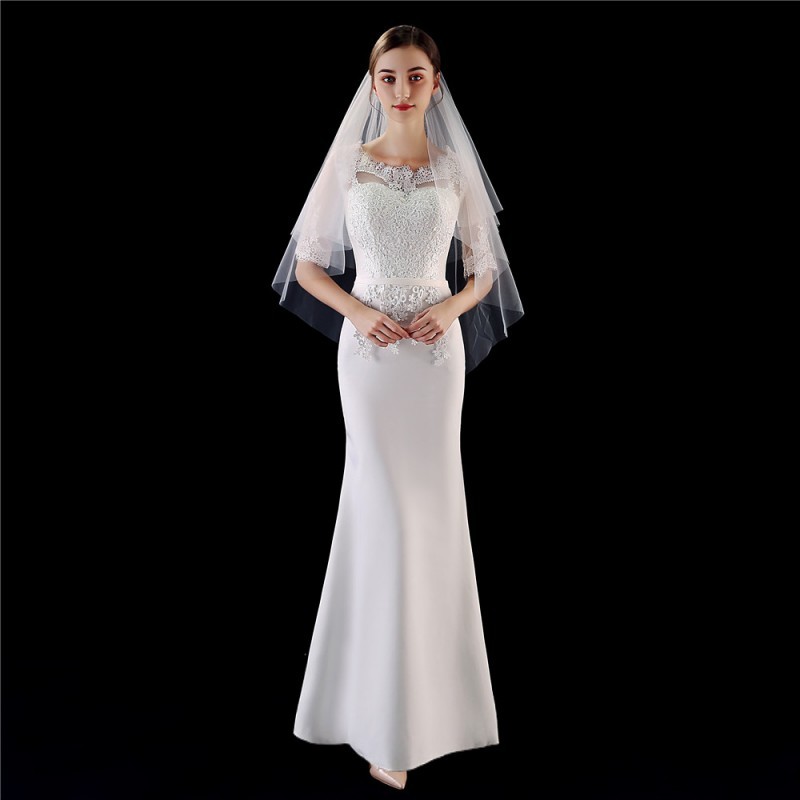 Simple Fingertip Bridal Veil WV539