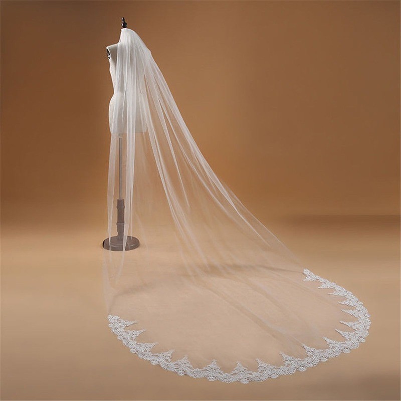 Lace Trim Bridal Veil WV567
