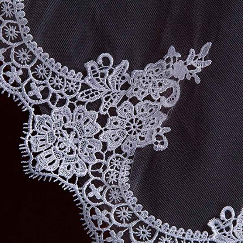 Lace Trim Blusher Bridal Veil WV581