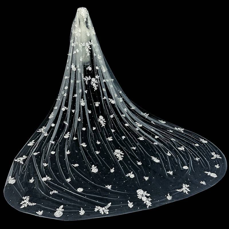 Pearl Lace Bridal Veil WV607