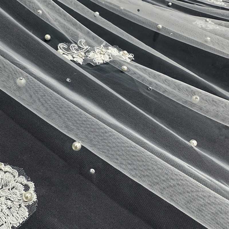 Pearl Lace Bridal Veil WV607