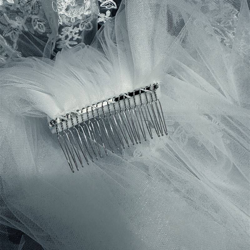 Lace Trim Blusher Bridal Veil WV628
