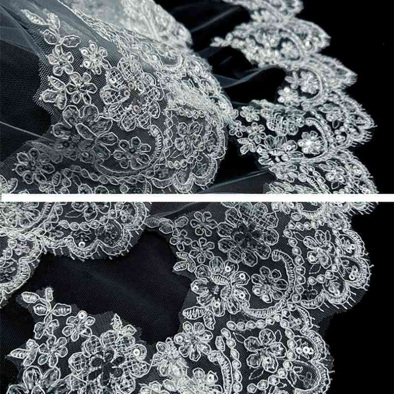 Lace Trim Blusher Bridal Veil WV628