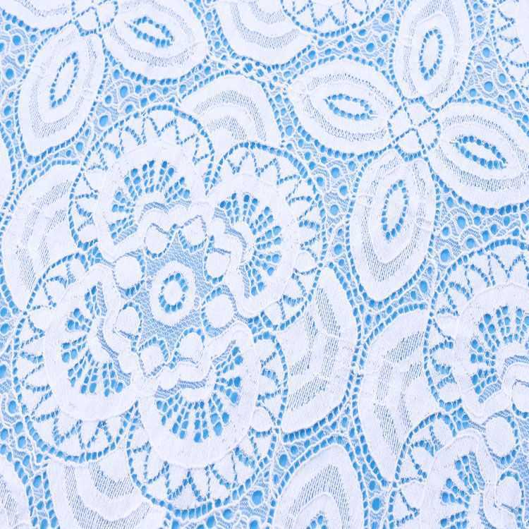 1 Yard Stretchy White Corded Bridal Lace Material Fabric YC038